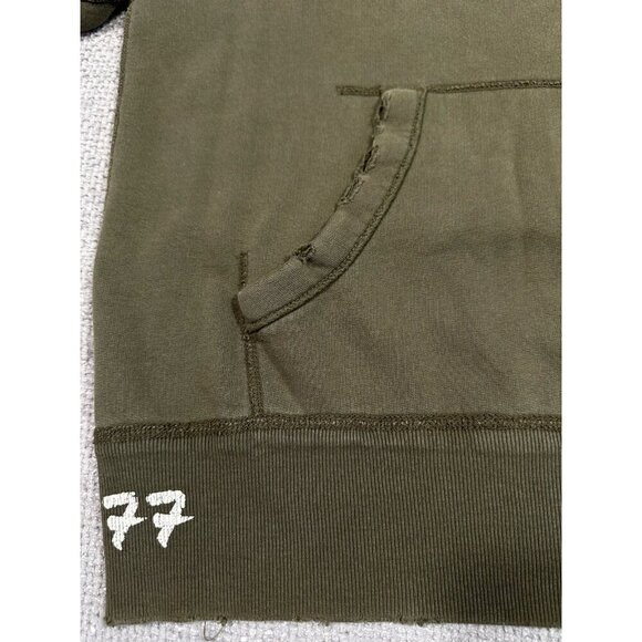 Y2K American Eagle Hoodie Men Large Green Distressed Stained Faded Grunge Skater - Picture 10 of 16